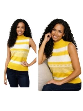 "Nine West"  Like New! Very Pretty Ribbed Turtleneck Tank – Size M